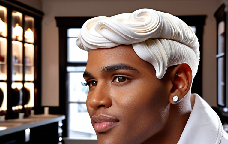 Meringue transforms into a dazzling dessert at Brad's Barbershop, symbolizing inner beauty and confidence overcoming appearance-based prejudice, with Brad as a mentor figure.