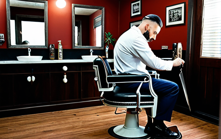 **
"Brad, the barber, in his barbershop, giving a haircut to a customer. He's wearing a stylish, professional barber uniform, fully clothed, safe for work. The barbershop is vintage-themed with classic barber chairs and tools. Appropriate content, perfect anatomy, natural pose, well-formed hands, proper finger count, professional lighting, family-friendly, high resolution."
**