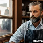 브래드이발소 캐릭터 감정선 - **Prompt for Brad:**
    A grizzled, experienced male barber in his late 40s to early 50s, with a ne...